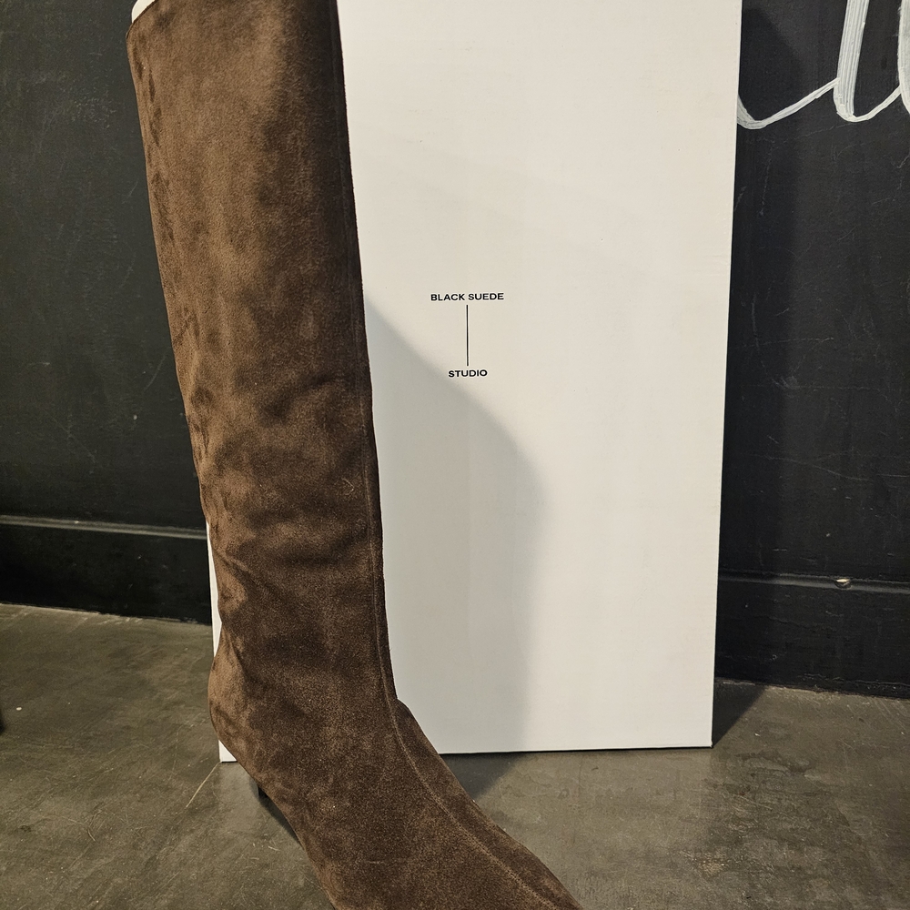 Elegant Brown Suede Knee-High Boots